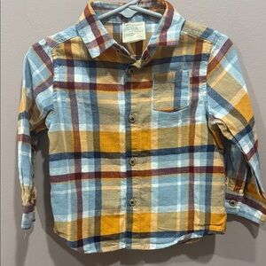 First Impressions Plaid Button Down‎ Shirt, 18M
